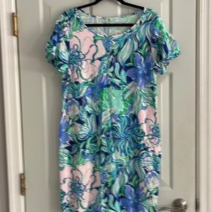 Lilly Pulitzer Blue Green Pink Floral Mini Dress